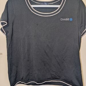 Lands' End Chase Women's Black Tee with White Trim